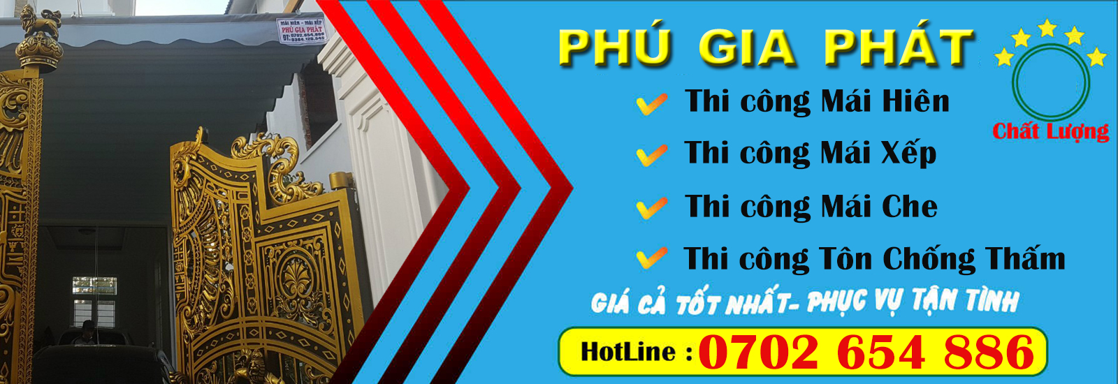 thi công mái xếp mái hiên quảng ngãi